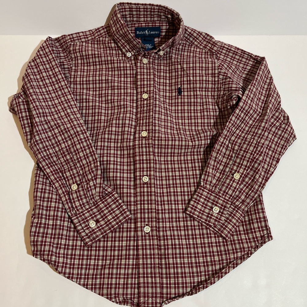 Ralph Lauren Boy’s Button Down Shirt Red Plaid
